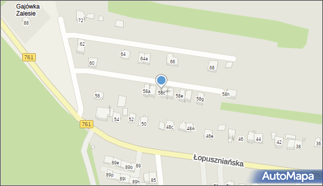 Kielce, Łopuszniańska, 58c, mapa Kielc