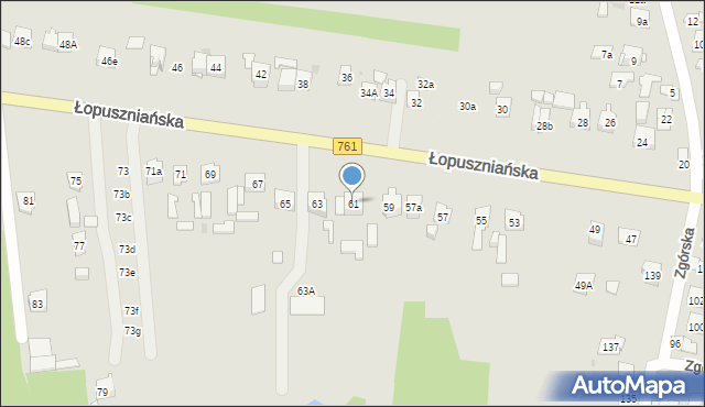 Kielce, Łopuszniańska, 61, mapa Kielc