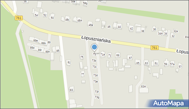 Kielce, Łopuszniańska, 73, mapa Kielc