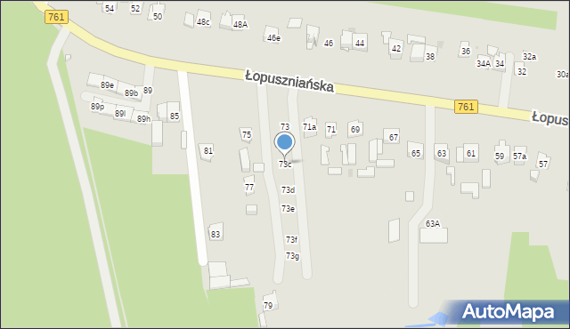 Kielce, Łopuszniańska, 73c, mapa Kielc