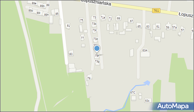 Kielce, Łopuszniańska, 73f, mapa Kielc