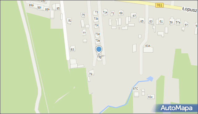 Kielce, Łopuszniańska, 73g, mapa Kielc