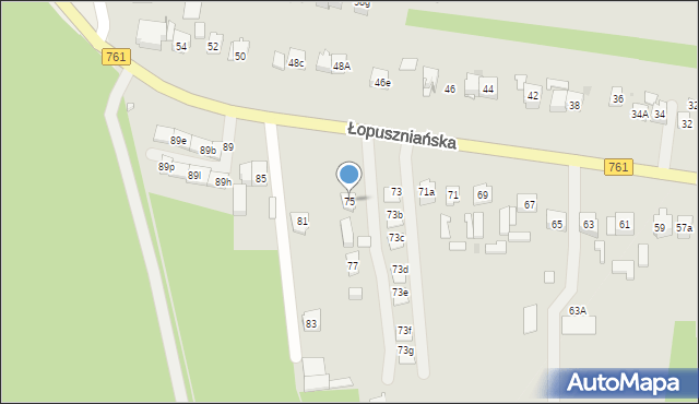 Kielce, Łopuszniańska, 75, mapa Kielc