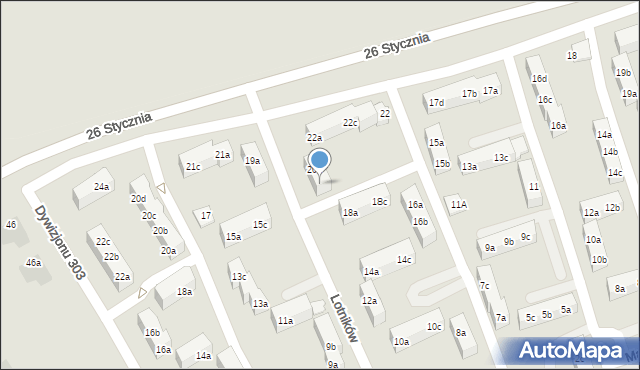 Knurów, Lotników, 20b, mapa Knurów