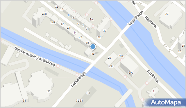 Kołobrzeg, Łopuskiego Edmunda, ppor., 34, mapa Kołobrzegu