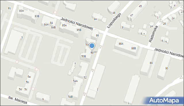 Kołobrzeg, Łopuskiego Edmunda, ppor., 50, mapa Kołobrzegu