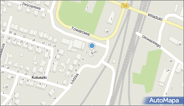 Koluszki, Łódzka, 2a, mapa Koluszki