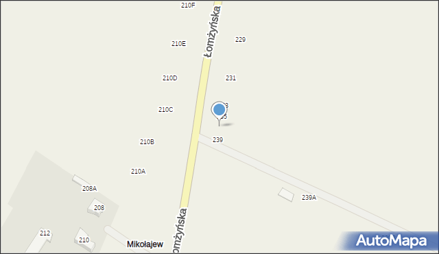 Konarzyce, Łomżyńska, 237, mapa Konarzyce