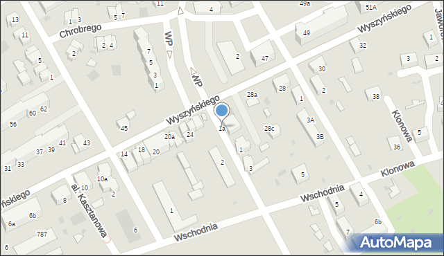 Kostrzyn nad Odrą, Łódzka, 1a, mapa Kostrzyn nad Odrą