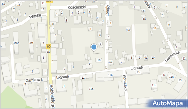 Koszęcin, Lompy Józefa, 10a, mapa Koszęcin