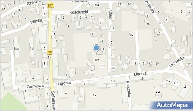 Koszęcin, Lompy Józefa, 10b, mapa Koszęcin