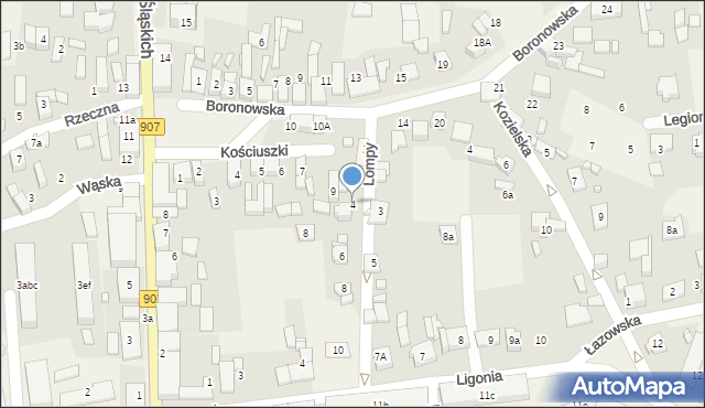 Koszęcin, Lompy Józefa, 4, mapa Koszęcin