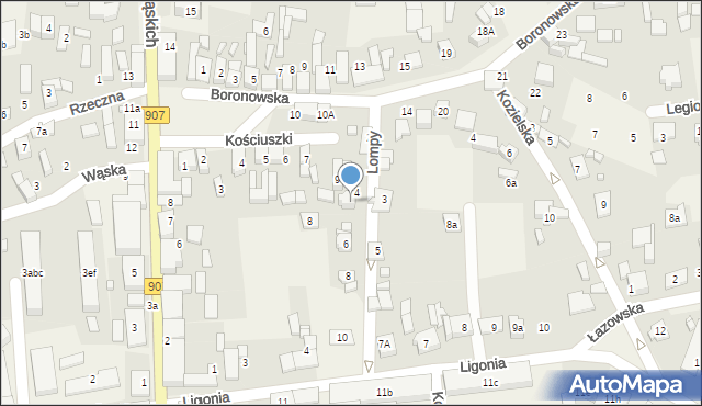 Koszęcin, Lompy Józefa, 4a, mapa Koszęcin