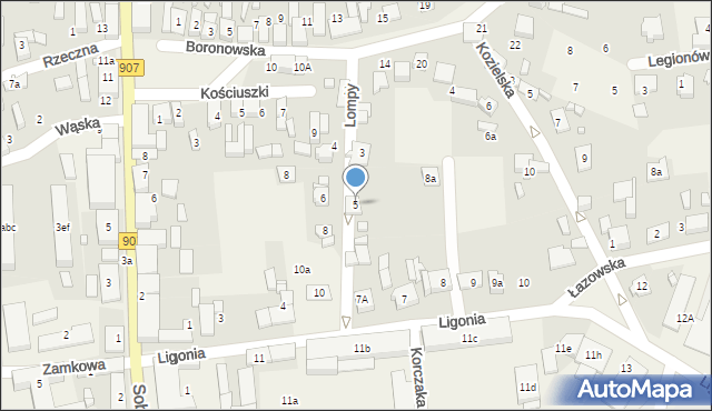 Koszęcin, Lompy Józefa, 5, mapa Koszęcin