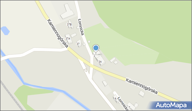 Kowary, Łomnicka, 3, mapa Kowary