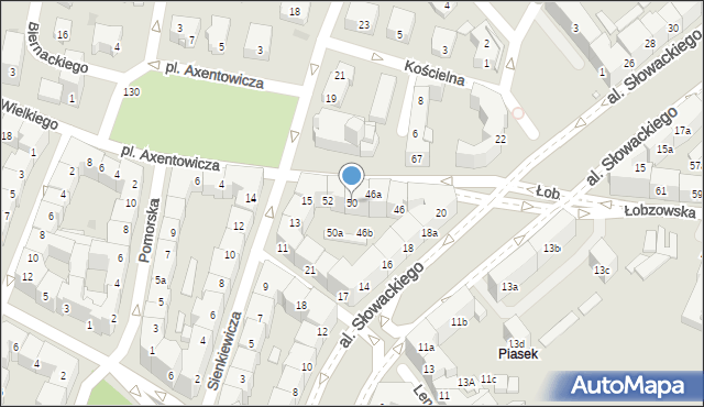 Kraków, Łobzowska, 50, mapa Krakowa