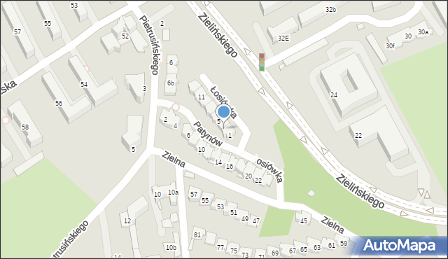 Kraków, Łosiówka, 3, mapa Krakowa