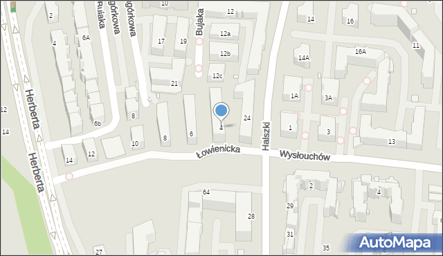 Kraków, Łowienicka, 4, mapa Krakowa