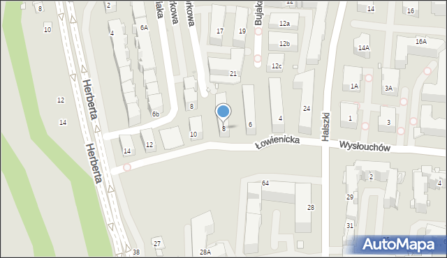 Kraków, Łowienicka, 8, mapa Krakowa