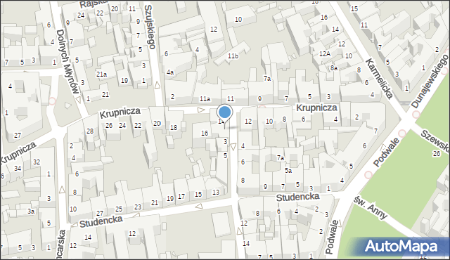 Kraków, Loretańska, 1, mapa Krakowa