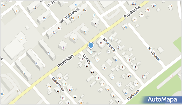 Krapkowice, Lompy Józefa, 1, mapa Krapkowice