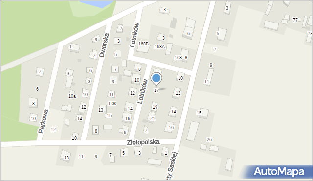 Kroczewo, Lotników, 17, mapa Kroczewo