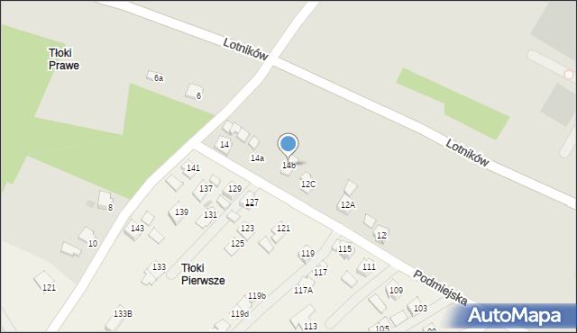 Krosno, Lotników, 14b, mapa Krosna