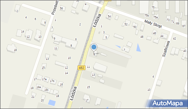 Ksawerów, Łódzka, 9, mapa Ksawerów