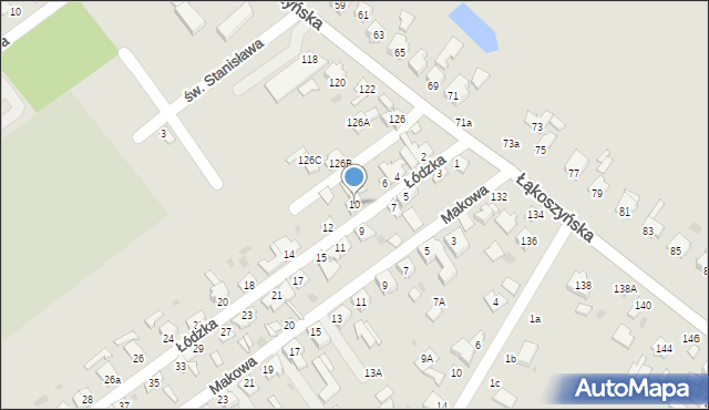 Kutno, Łódzka, 10, mapa Kutno