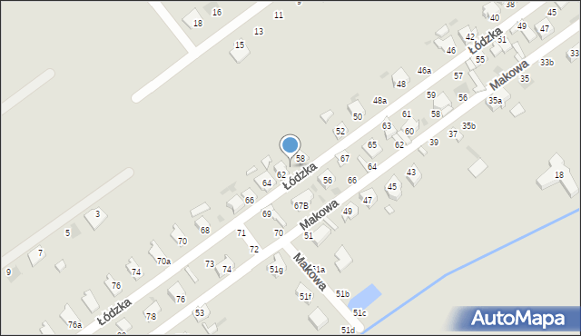 Kutno, Łódzka, 60, mapa Kutno