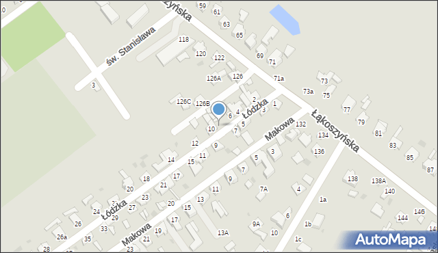 Kutno, Łódzka, 8, mapa Kutno