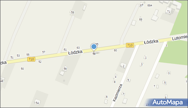 Kwiatkowice, Łódzka, 58, mapa Kwiatkowice