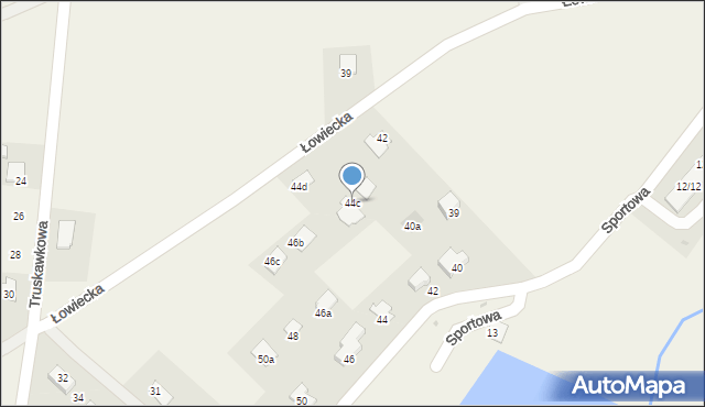 Łagiewniki, Łowiecka, 44c, mapa Łagiewniki