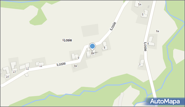 Leśnica, Łosie, 8A, mapa Leśnica