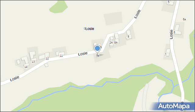 Leśnica, Łosie, 9a, mapa Leśnica