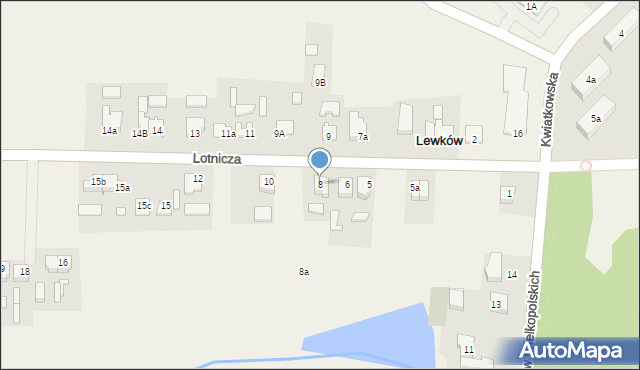 Lewków, Lotnicza, 8, mapa Lewków