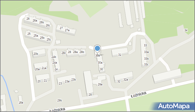 Łobez, Łoźnicka, 30b, mapa Łobez