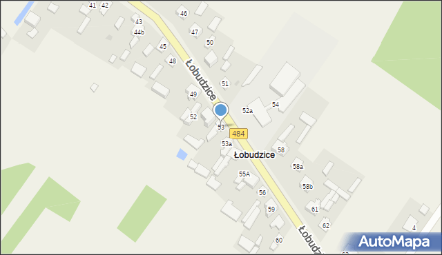Łobudzice, Łobudzice, 53, mapa Łobudzice