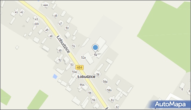 Łobudzice, Łobudzice, 54, mapa Łobudzice