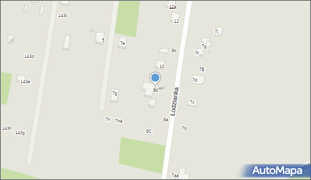 Łódź, Łodzianka, 8d, mapa Łodzi
