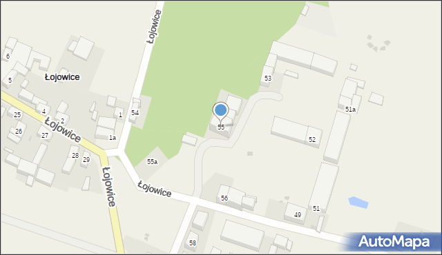 Łojowice, Łojowice, 55, mapa Łojowice