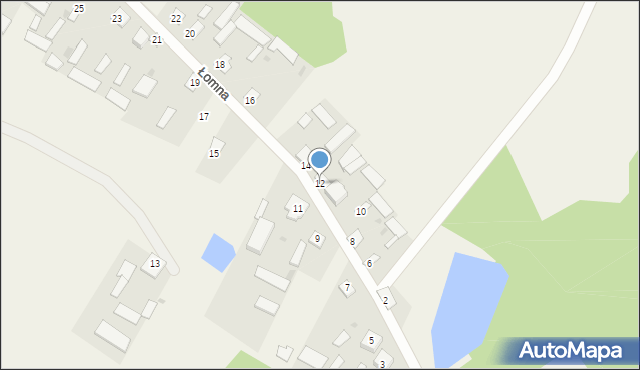 Łomna, Łomna, 12, mapa Łomna