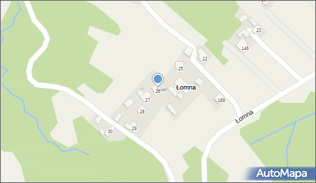 Łomna, Łomna, 26, mapa Łomna