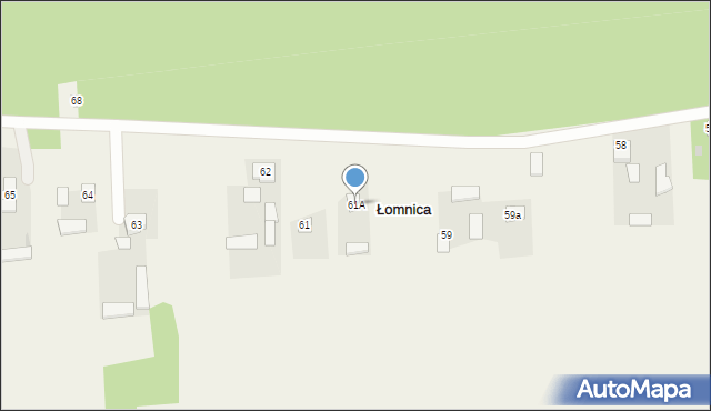 Łomnica, Łomnica, 61A, mapa Łomnica