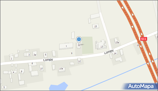 Łomnica, Lompy Józefa, 11, mapa Łomnica