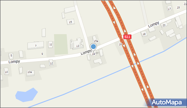 Łomnica, Lompy Józefa, 14, mapa Łomnica
