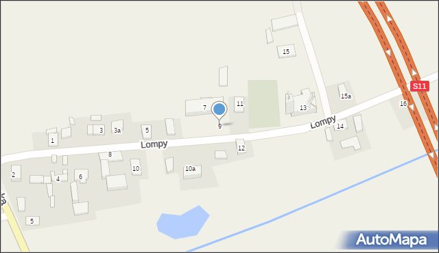 Łomnica, Lompy Józefa, 9, mapa Łomnica