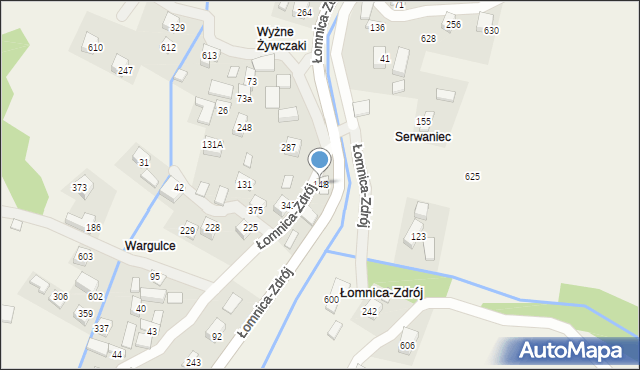 Łomnica-Zdrój, Łomnica-Zdrój, 148, mapa Łomnica-Zdrój