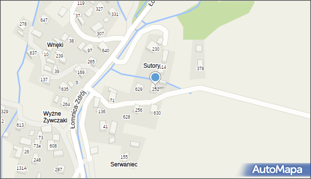 Łomnica-Zdrój, Łomnica-Zdrój, 252, mapa Łomnica-Zdrój