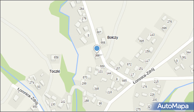 Łomnica-Zdrój, Łomnica-Zdrój, 366, mapa Łomnica-Zdrój